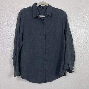 JARBO 100% Linen Button Front Shirt - Lagenlook